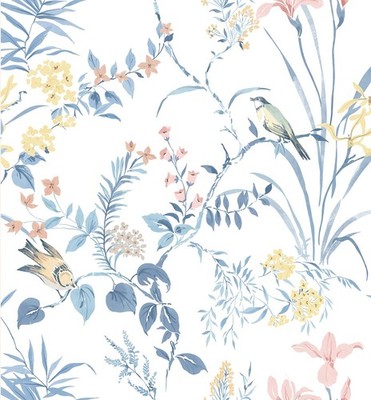 Erfoni 16.9 X197 Modern Floral And Birds Wallpaper Flower Removable Peel And