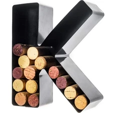 will's Wine Cork Holder - Metal Monogram Letter (K), Black, Small | Wine...