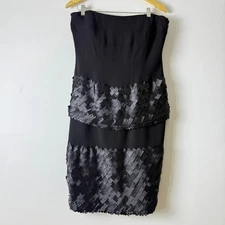 Basler Black Strapless Cocktail Dress Women's Size 40 US 10 Evening Party Formal