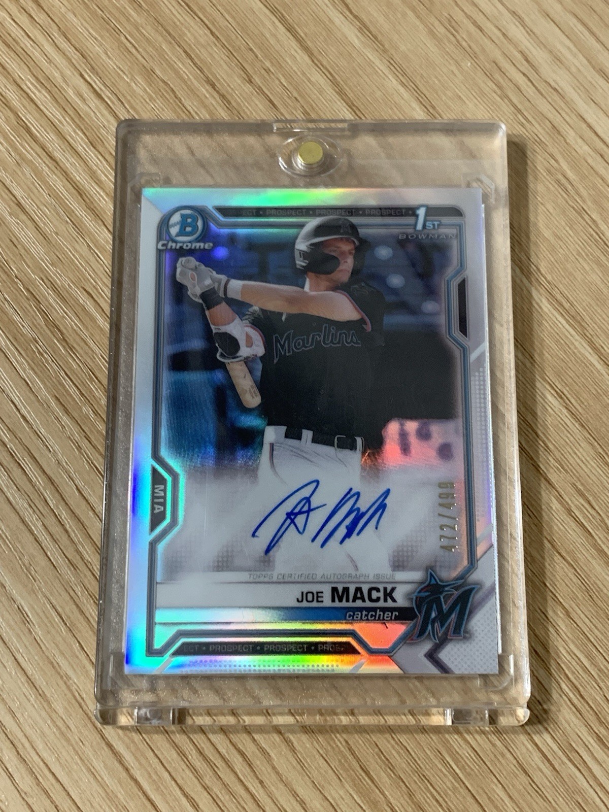 2021 Bowman Draft Chrome 1st Refractor #/499 Joe Mack #CDA-JMA Auto Rookie RC