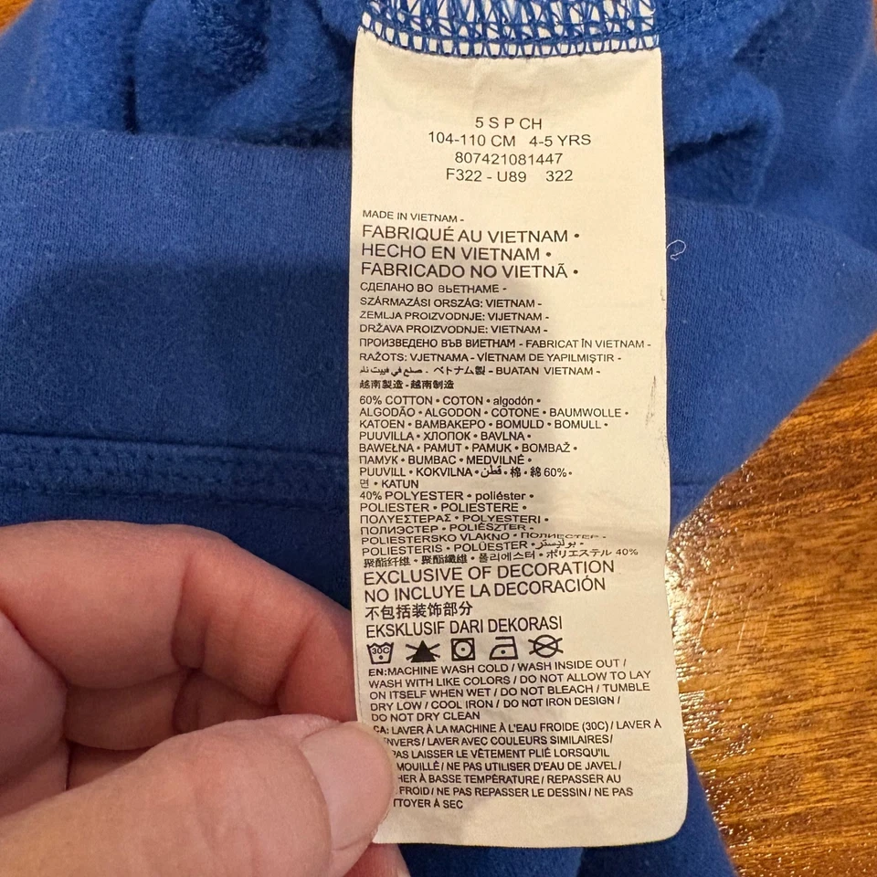 Sudadera con Capucha Azul Nike Niños Talla 5 Swoosh Pullover Polar Sudadera 4-5 Bolsillo Canguro Foto 3 de 4