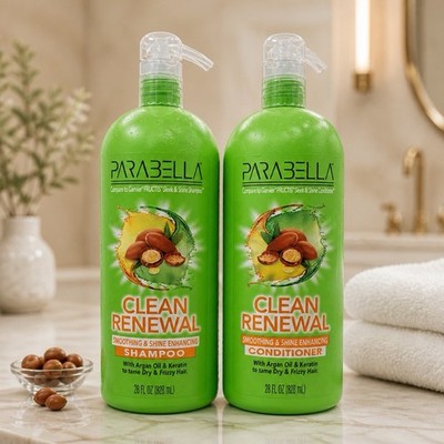 Parabella Shampoo & Conditioner Set W/ Keratin & Argan Oil To Tame & Anti Frizz