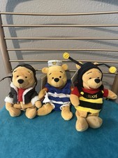 Lot Of 3The Disney Store Bean Bag Winnie Pooh PlushBumble Bee,Pilot,Nautical