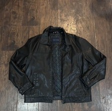 Vintage Black Tommy Hilfiger leather bomber jacket Men  s Large