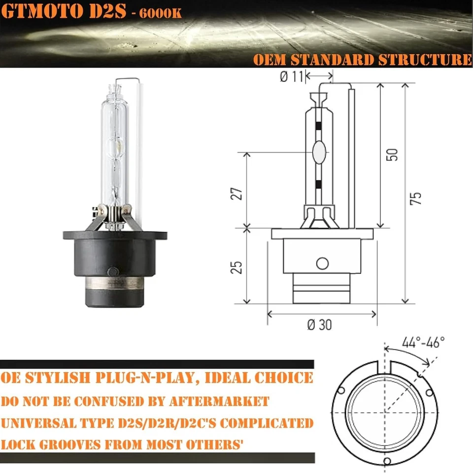 D2S Xenon Bulbs for Infiniti FX35 FX45 EX35 M35 M37 M45 QX56 QX60 G35 G37 HID... - Image 4 of 4