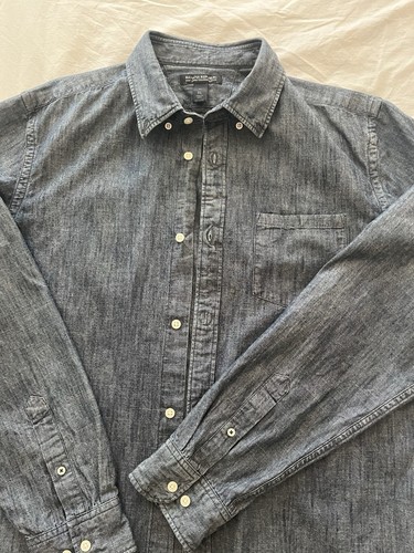 Banana Republic Men’s Denim Chambray DK Blue Shirt. XL Tall Tailored Fit NEW - Picture 5 of 5
