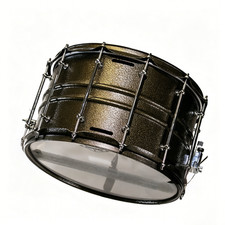 14x8 Deep Steel Snare Drum 12 Vent Heavy Duty Low Frequency Rock Metal Bronze