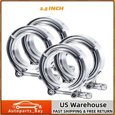 2.5 Inch V-band Flangeclamp Kit Malefemale With Ridge Exhaust Stainless 4 Pcs