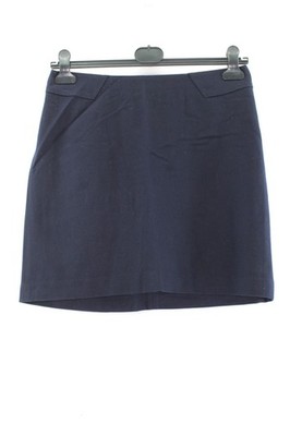 Esprit Damen Rock Gr. 38 Blau Wolle Minirock #FD-10