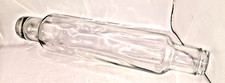 Glass Rolling Pin VTG Clear 14 inch MISSING CAP Lid kitchen bake dough cookies
