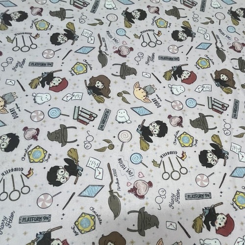 Harry Potter - Cotton Flannelette Novelty Fabric - Sold by 38cm W x 70cm L - BN - Picture 11 of 12