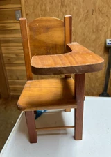Doll Size Wood Wooden School Chair Dolls Toy - 12” - Nice Condition very sturdy
