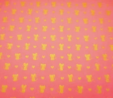 Michael Miller Fabric By Yard Metallic Gold Mice on Pink Nice Mice Cotton Nov C