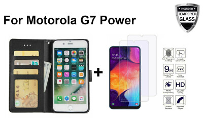 For Motorola Moto G7 Plus/Power/Supra/Play Phone Leather Flip Wallet Case Cover