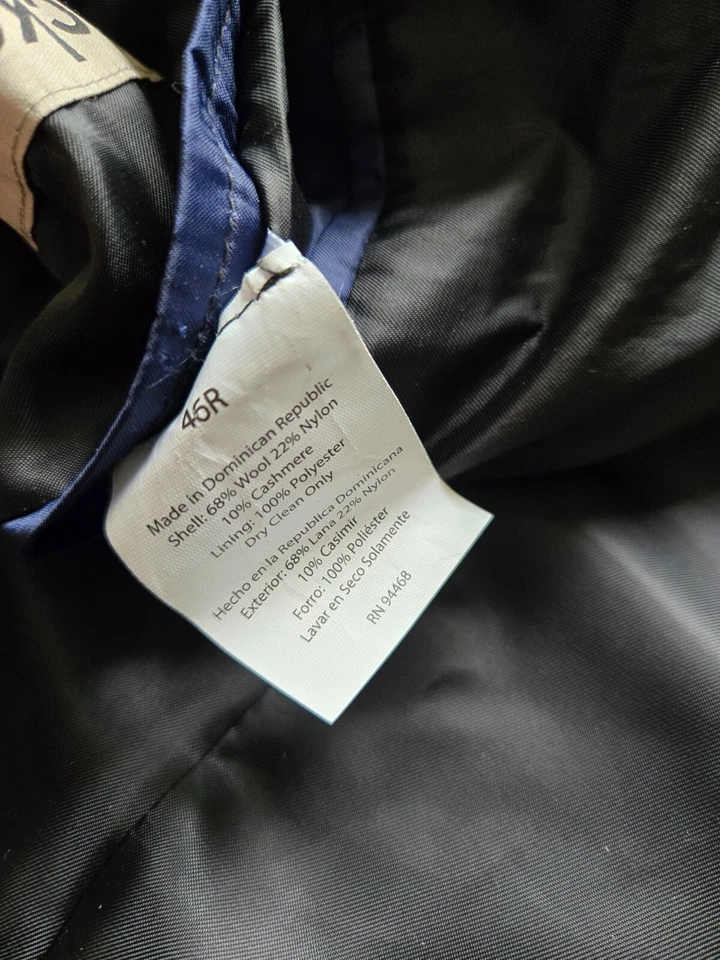 Abrigo Hickey Freeman mezcla cachemir gris para hombre 46R Foto 4 de 4