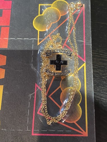 Bon Jovi Necklace Pendant 1988 ‘BAD MEDICINE’ VINTAGE - Picture 10 of 11