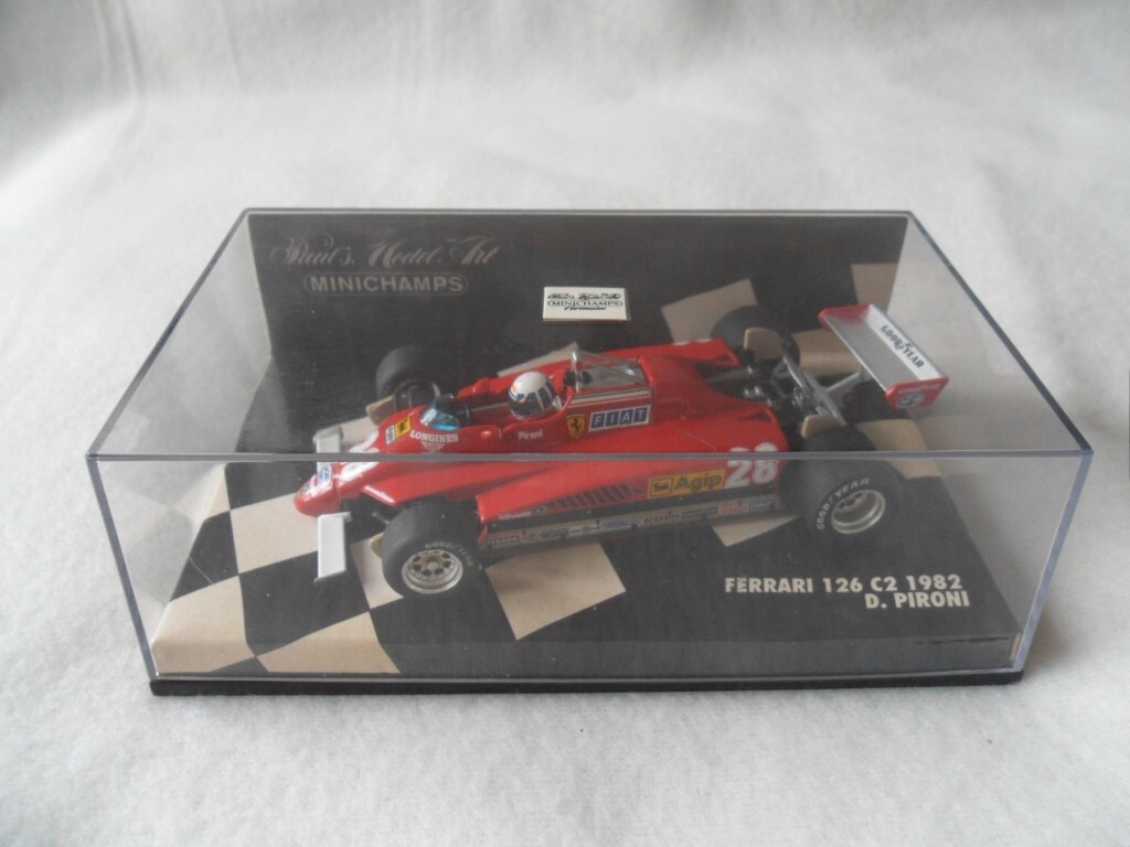 Miniature Ferrari 126 C2 1982 - Échelle 1:43 Minichamps, Pilote Pironi, Modèle Occasion