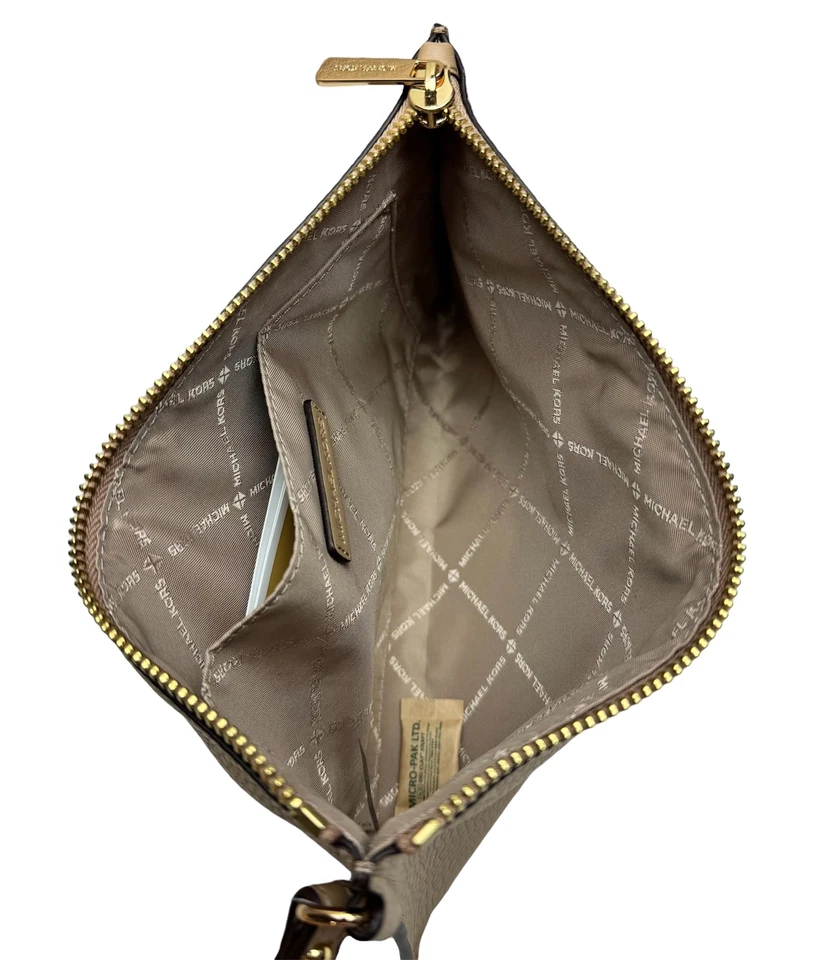 MUÑEQUERA GRANDE PARA MUJER MICHAEL KORS 35S4GTVW3L JET SET CUERO GRANULADO BRONCEADO CAMEL Foto 3 de 3