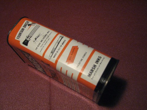 Vintage inusuale SCATOLA LATTA inchiostro marsh stencil made in USA 1950/1960 - Picture 4 of 4