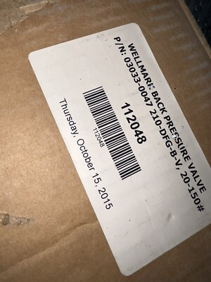 #ad #ad 3” WellMark Back Pressure Valve 310 DF6 B V $1000.00