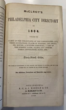 McElroy’s Philadelphia City Directory for 1864, residents, businesses, ads