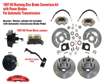 1967-68-69-70 Ford Mustang Front Power Disc Brake Conversion Kit- Auto trans
