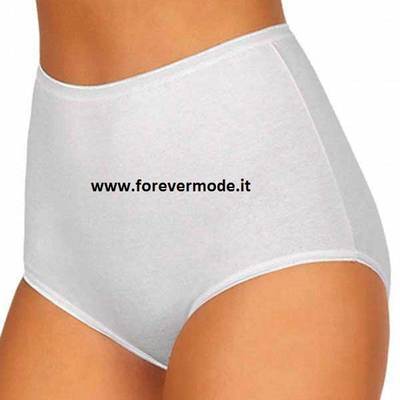 6 Slip culotte donna Jadea  a vita alta in cotone con elastici piatti art 05