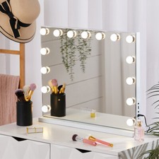 Hollywood Bluetooth Touch Vanity Make Up Mirror With 15 Dimmable LED Light Bulbs
