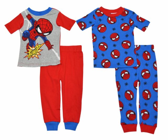 Marvel Boys Spidey In Training 4 Piece Cotton Pajama Set