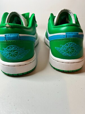 Nike Air Jordan 1 Low Sneakers Womens 7 Lucky Green Aquatone Lace