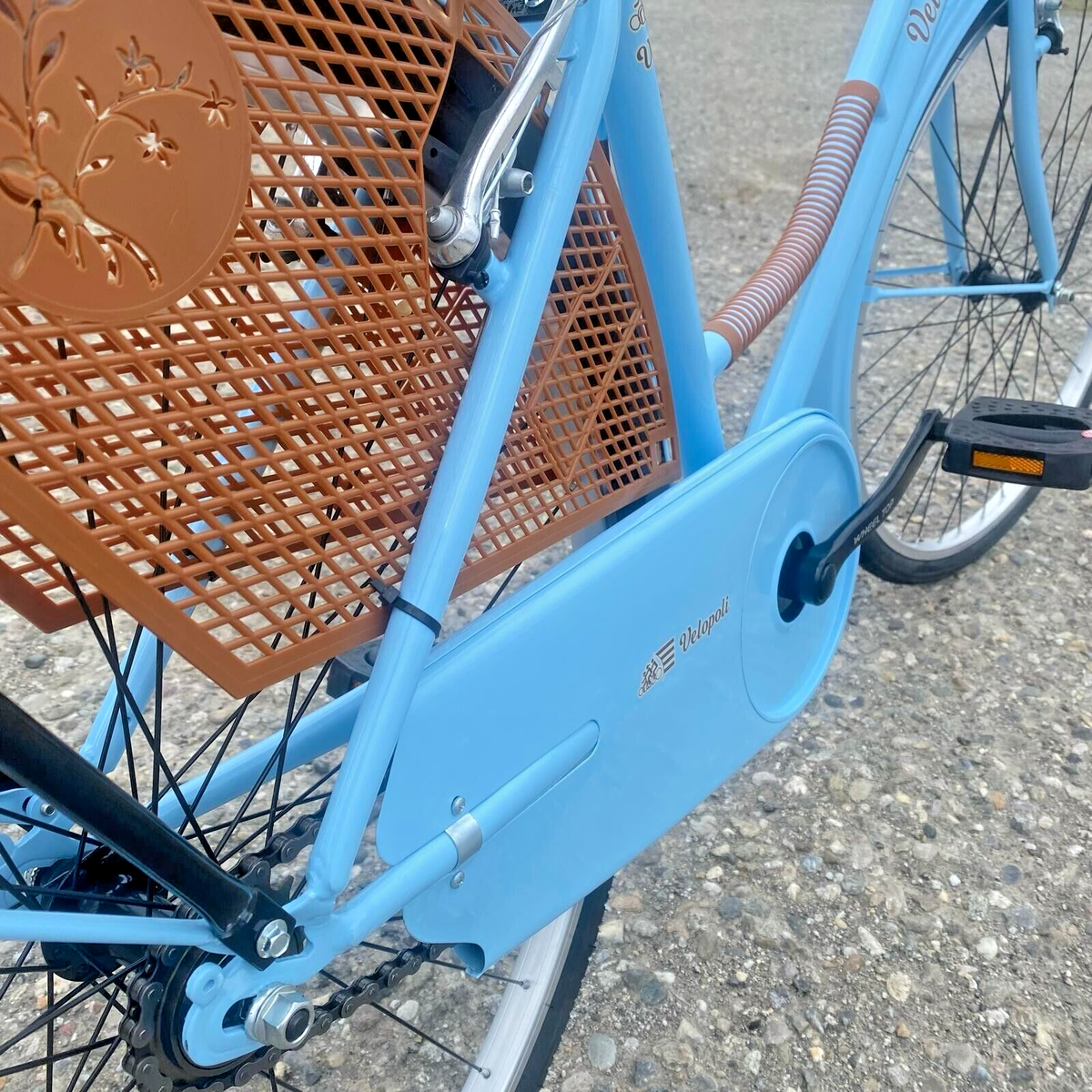 Bicicletta 26″ DONNA Olanda SENZA CAMBIO AZZURRA + CESTO METALLO