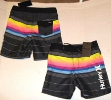 NEW Hurley sz 4 swimsuit boys board shorts swim trunks blackadjustable