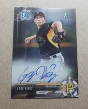2017 Bowman Chrome Prospects Gage Hinsz Autograph Pittsburgh Pirates 1st Bowman