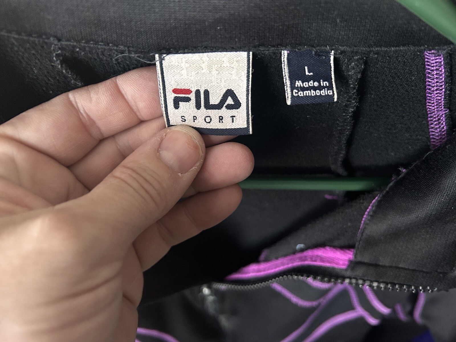 Giacca da pista FILA Sport nera rosa full zip poliestere spandex Donna L