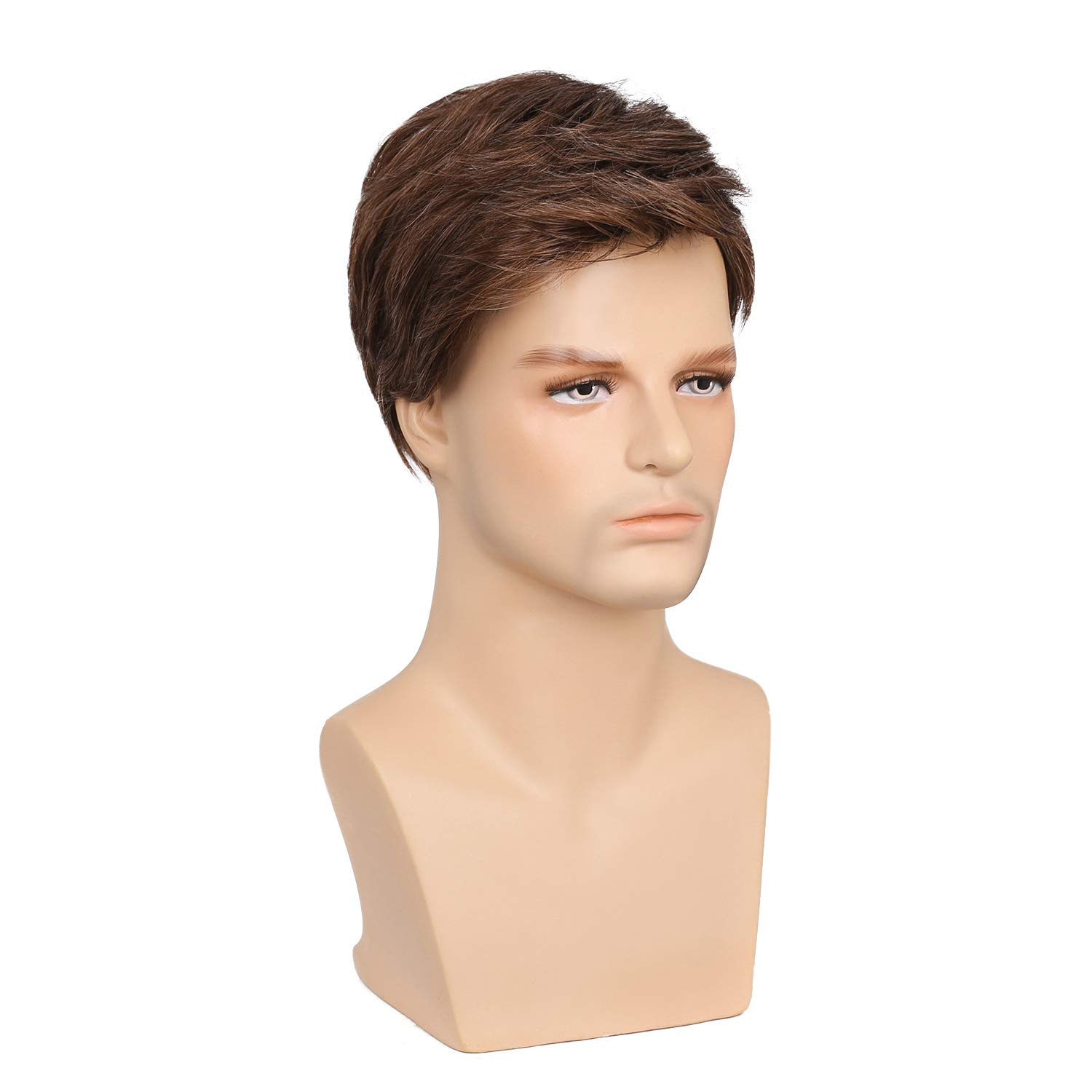 Men Wig Short Brown Side Part Layered Natural Looking Heat Resistant Synthetic W eBay