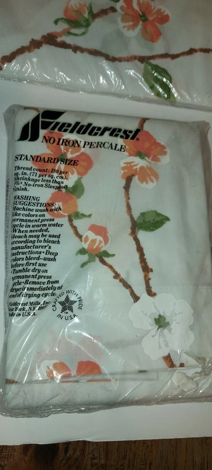 FIELDCREST Perfection Twin Size Fitted & Flat Sheet  Pillow Cases Floral VINTAGE - Image 3 of 4