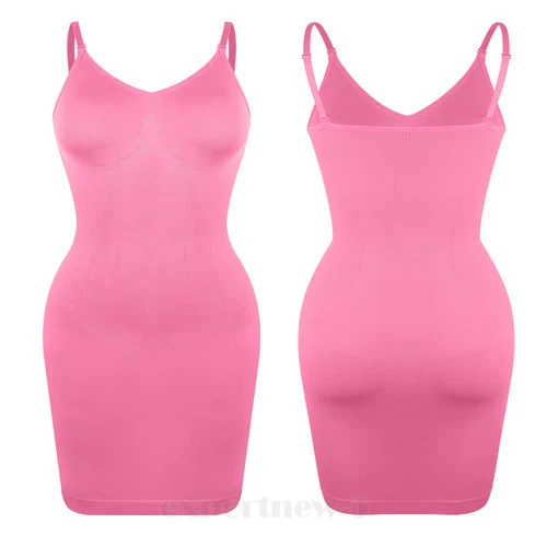 Damen Full Slip Under Kleid Verstellbare Träger Camisole Minikleid Knielang - Bild 22 von 24