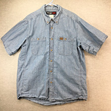 Wrangler Riggs Workwear Shirt XL Short Sleeve 2-Pocket Button-Up Regular Fit