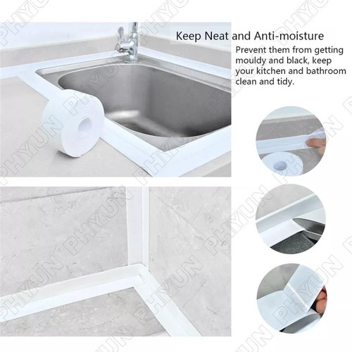 3.2mx38mm Bathroom Shower Sink Bath Sealing Strip Tape Wall Sticker For Bathroom - Picture 3 of 7