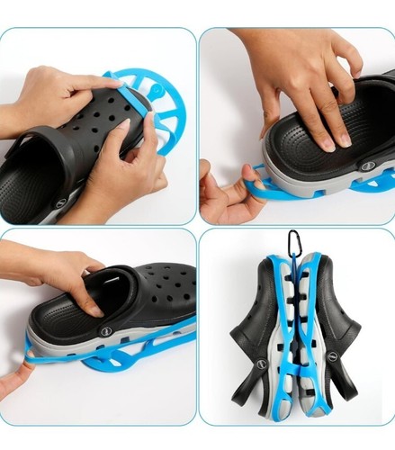 2 Sets Of Silicone Shoe Carriers Carry 2 Pairs Of Shoes, Carabiners Are Included - Picture 3 of 7