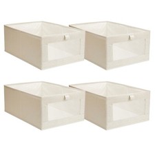 4Pcs Foldable Clothes Closet Organizer Basket Storage Bins Containers Bedroom