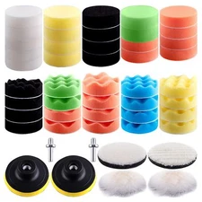 SIQUK 48 Pieces Car Polishing Pad Kit 3 Inch Buffing Pads Sponge Polishing Pa...