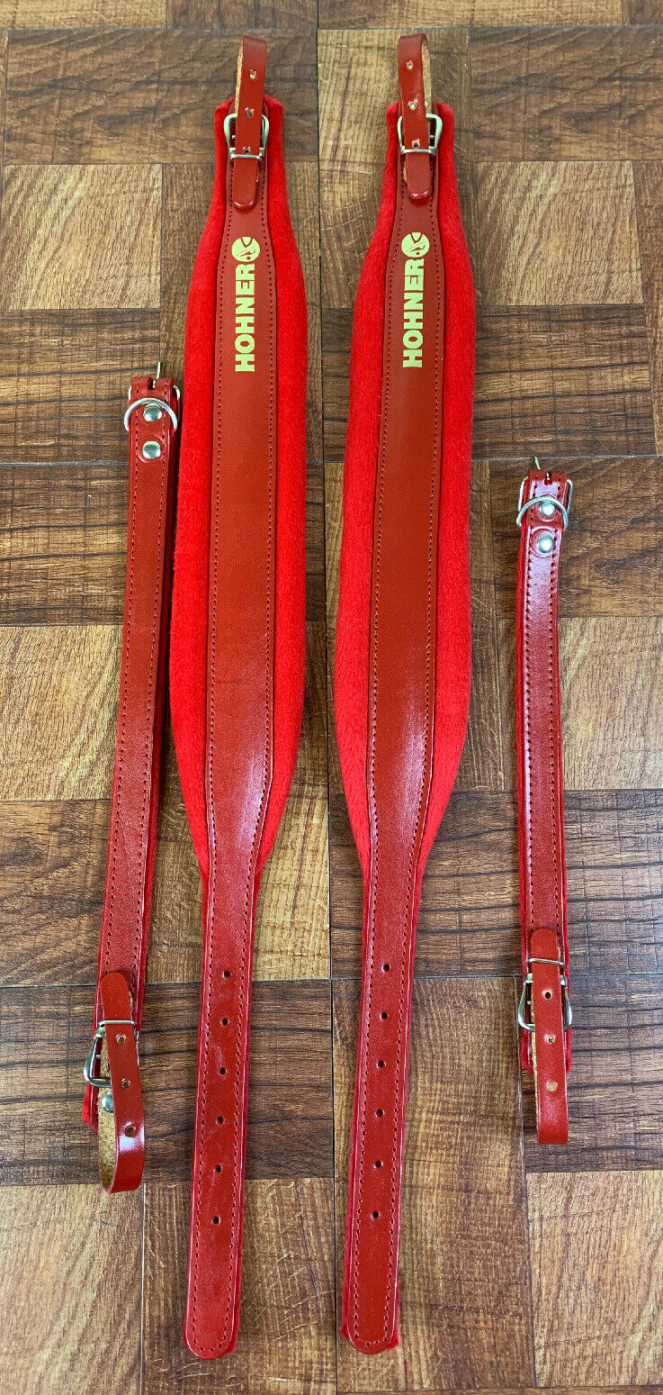 Correas Marca Hohner Para Acordeón. Hohner Accordion Straps. ACC5 Red 3" wide