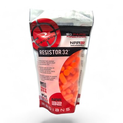 Radians FP70BG50  Resistor 32 Disposable Foam Earplug 50 Pair Bag