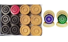 24 Carrom wooden Coins +  2 Carrom Striker HQ