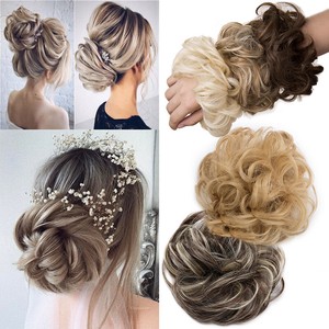 Curly Messy Bun Hair Piece Scrunchie Updo False Hair Extensions As
