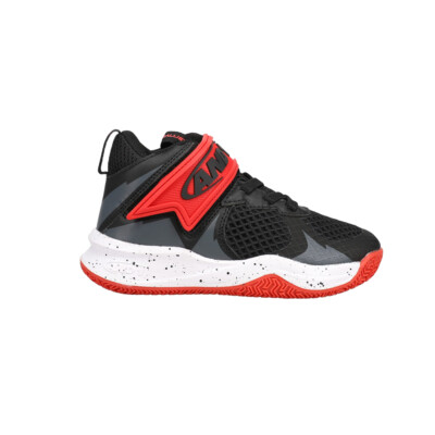 AND1 Ballistic Slip On Basketball Youth Boys Black, Red Sneakers