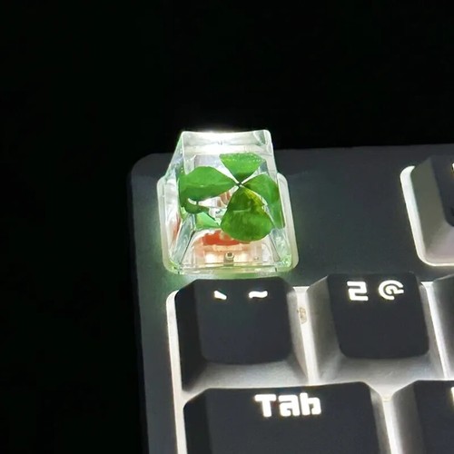 Teclado mecánico eje cruzado resina trébol cuatro hojas genuino tapas de teclas - Imagen 26 de 26