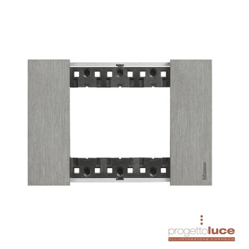 BTICINO LIVING NOW KA4803ZG PLACCA 3 POSTI MODULI COLORE ACCIAIO