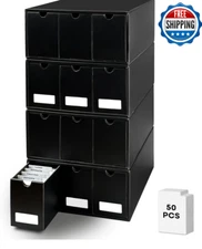 Trading Cardboard Card Storage Box - with 12 600-Count & 50 Card Dividers
